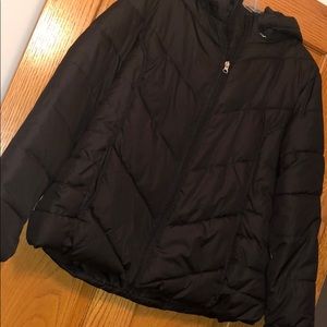 Black fleece lined puffer jacket